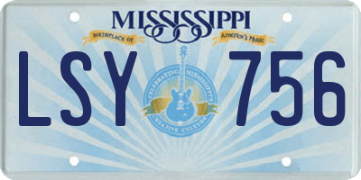MS license plate LSY756