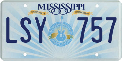 MS license plate LSY757
