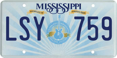 MS license plate LSY759