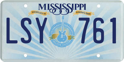 MS license plate LSY761