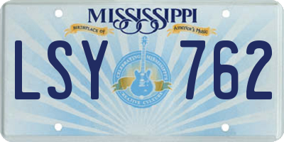 MS license plate LSY762