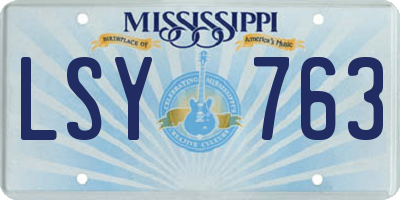 MS license plate LSY763