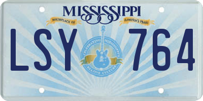MS license plate LSY764