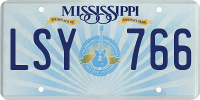 MS license plate LSY766