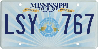 MS license plate LSY767