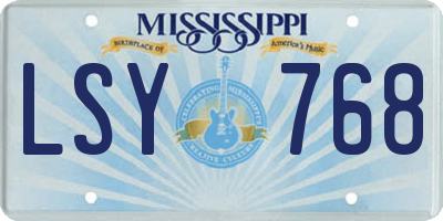 MS license plate LSY768