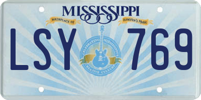 MS license plate LSY769