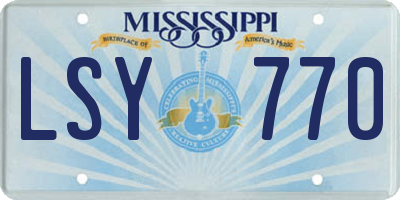 MS license plate LSY770