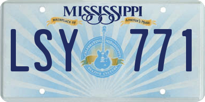 MS license plate LSY771