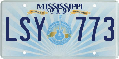 MS license plate LSY773