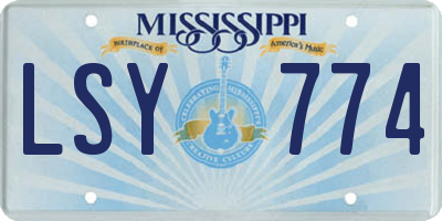 MS license plate LSY774