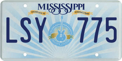 MS license plate LSY775