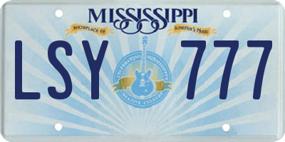 MS license plate LSY777