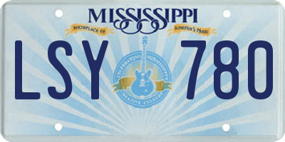 MS license plate LSY780