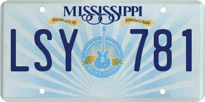 MS license plate LSY781
