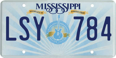 MS license plate LSY784