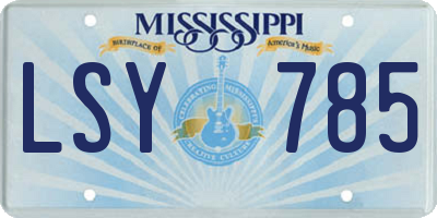 MS license plate LSY785