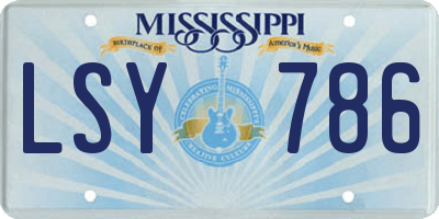 MS license plate LSY786