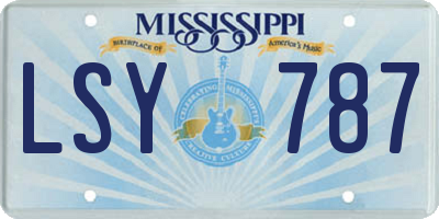MS license plate LSY787