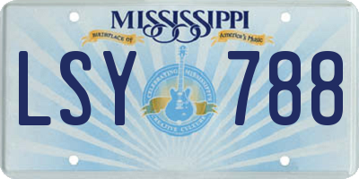 MS license plate LSY788