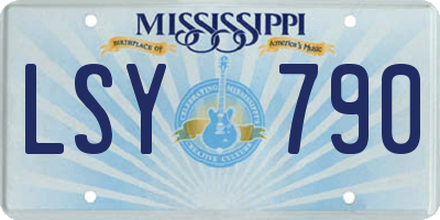 MS license plate LSY790