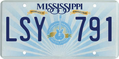 MS license plate LSY791