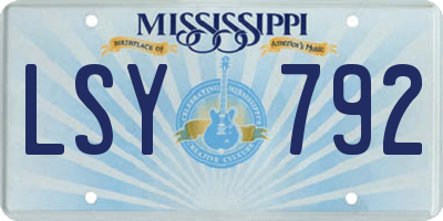MS license plate LSY792