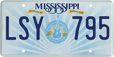 MS license plate LSY795