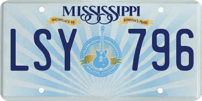 MS license plate LSY796