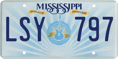 MS license plate LSY797