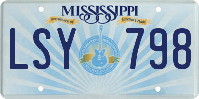 MS license plate LSY798
