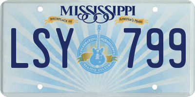 MS license plate LSY799
