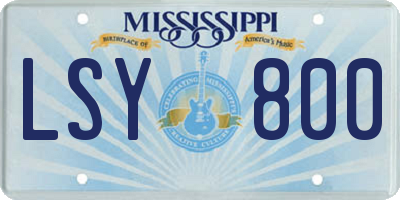MS license plate LSY800