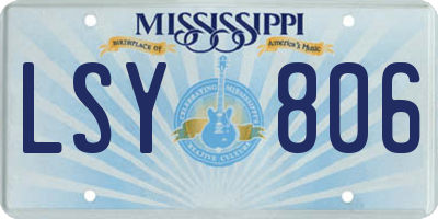 MS license plate LSY806
