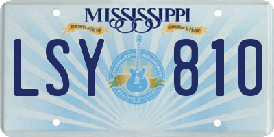 MS license plate LSY810