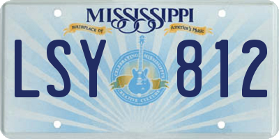 MS license plate LSY812