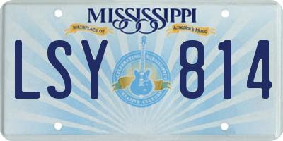 MS license plate LSY814