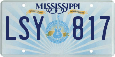 MS license plate LSY817
