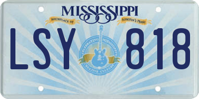 MS license plate LSY818