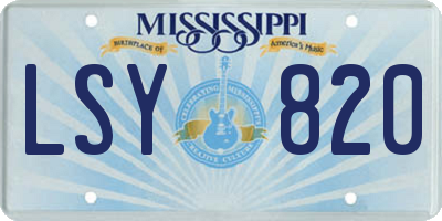 MS license plate LSY820