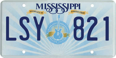 MS license plate LSY821