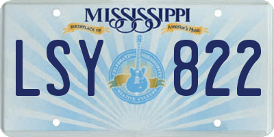MS license plate LSY822
