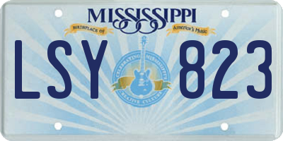 MS license plate LSY823