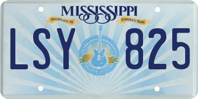MS license plate LSY825