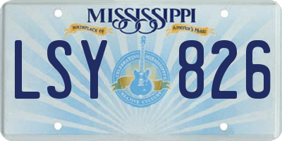 MS license plate LSY826