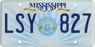 MS license plate LSY827