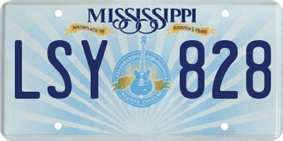 MS license plate LSY828