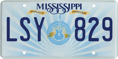 MS license plate LSY829