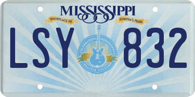 MS license plate LSY832