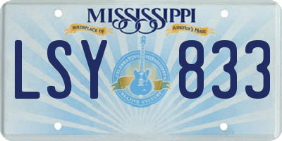 MS license plate LSY833